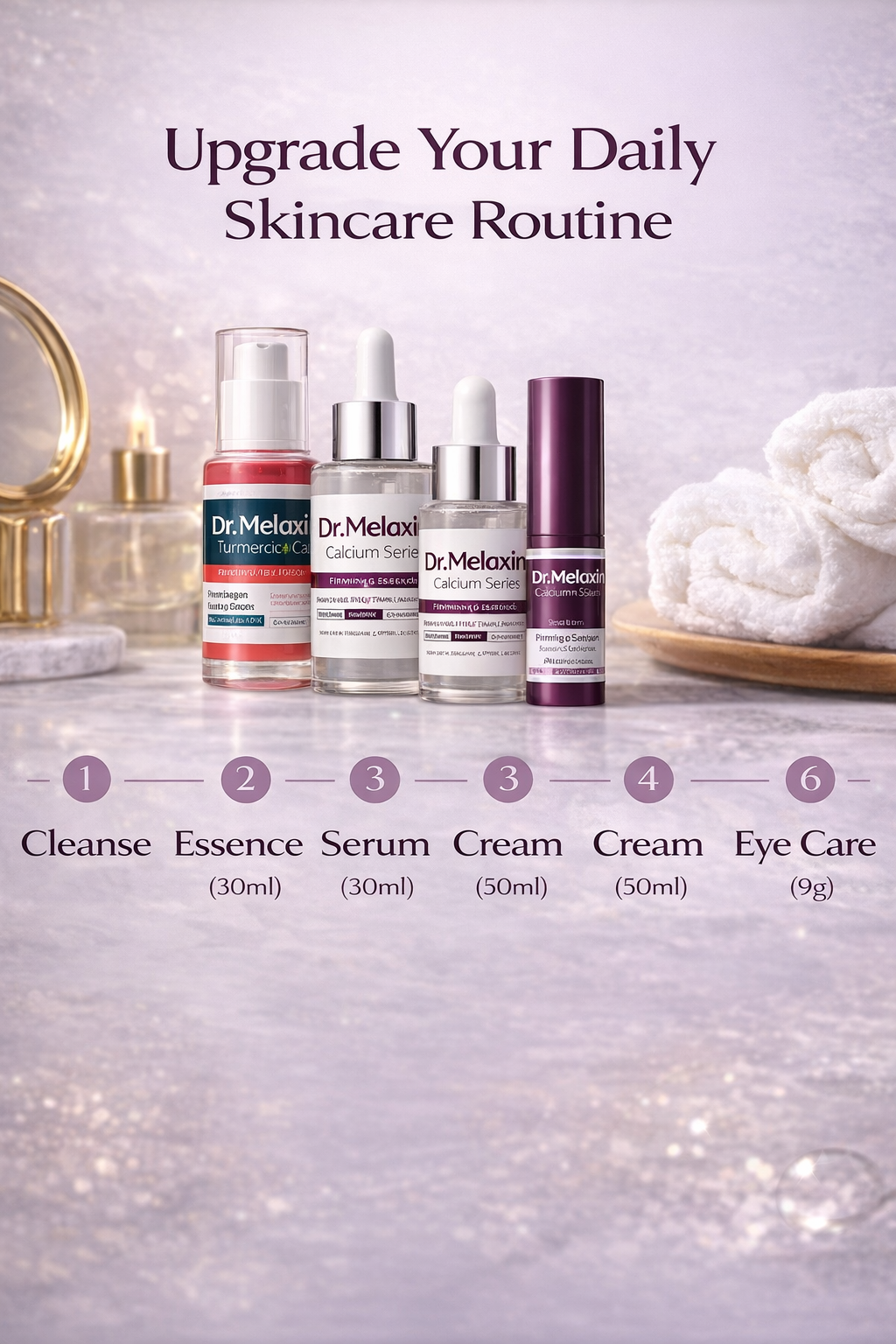 Dr. Melaxin Skincare Set – Turmeric & Calcium | Complete Daily Skin Care Routine